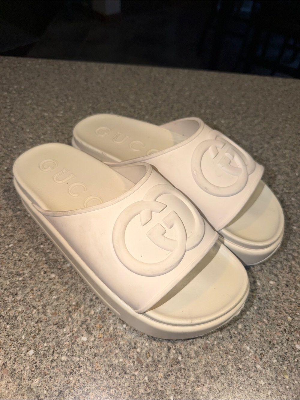 Gucci Interlocking GG Platform Slides
